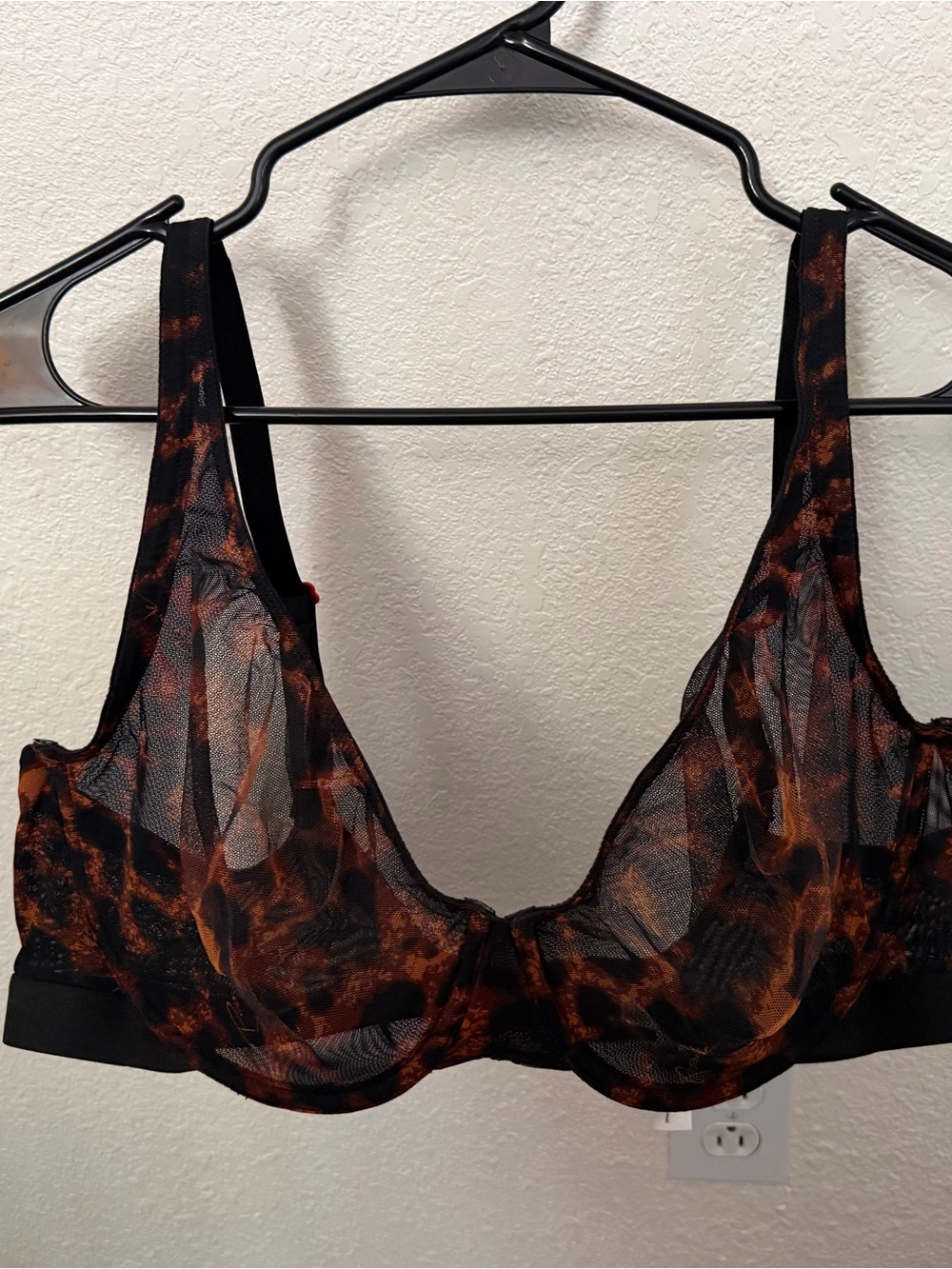 Sheer Animal-Print Underwire Bra